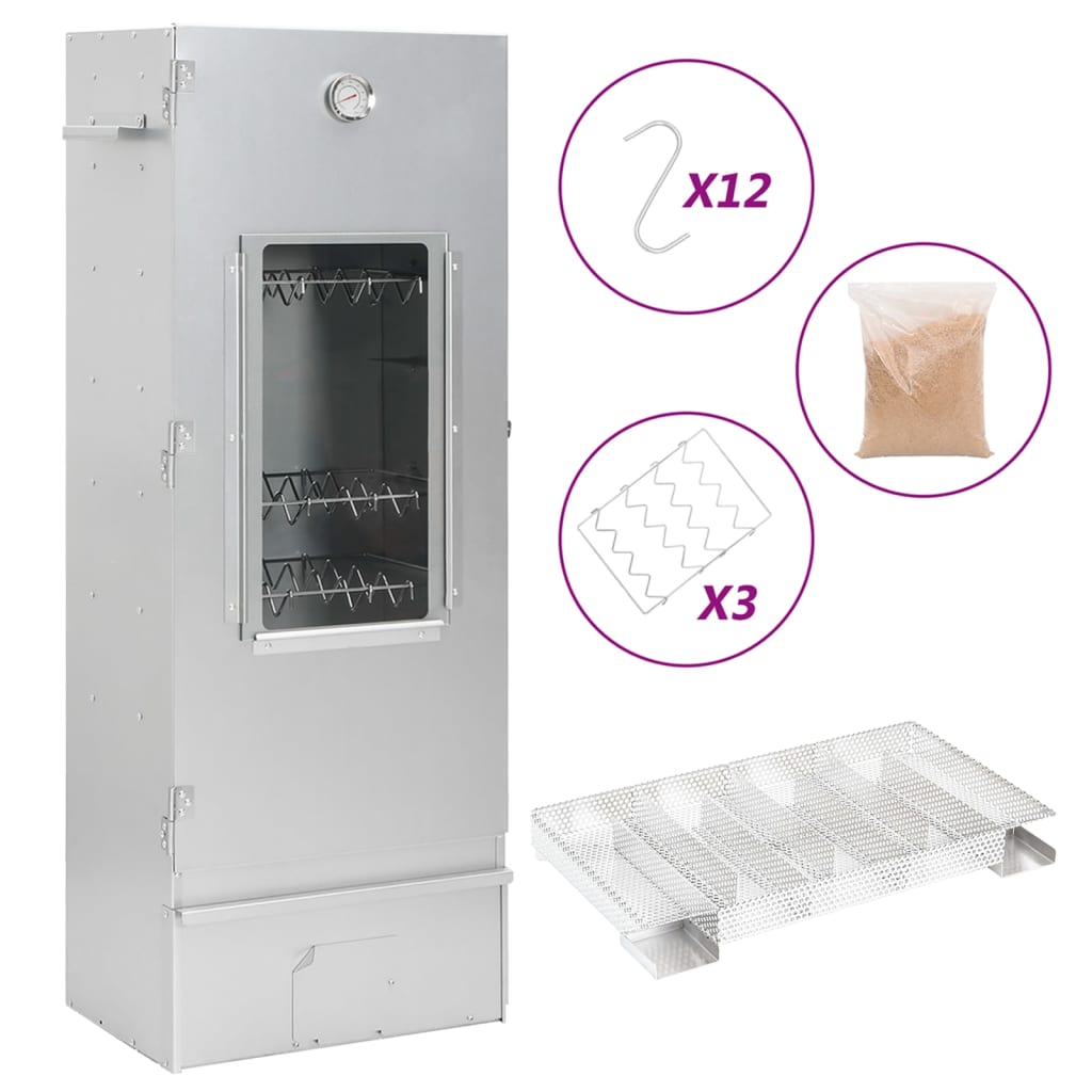 BBQ Oven Smoker with Cold Smoke Generator Galvanised Steel