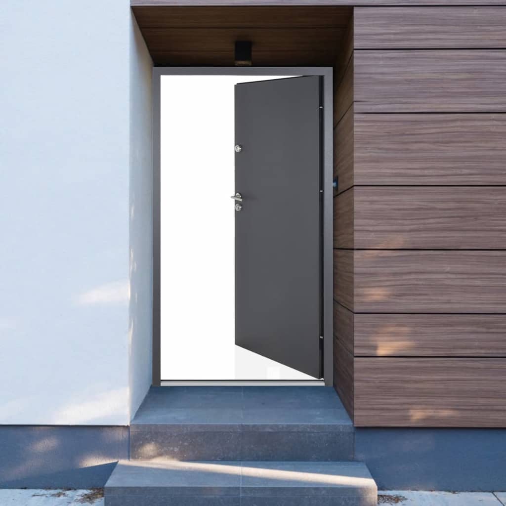 Front Door Anthracite 90x200 cm Aluminium