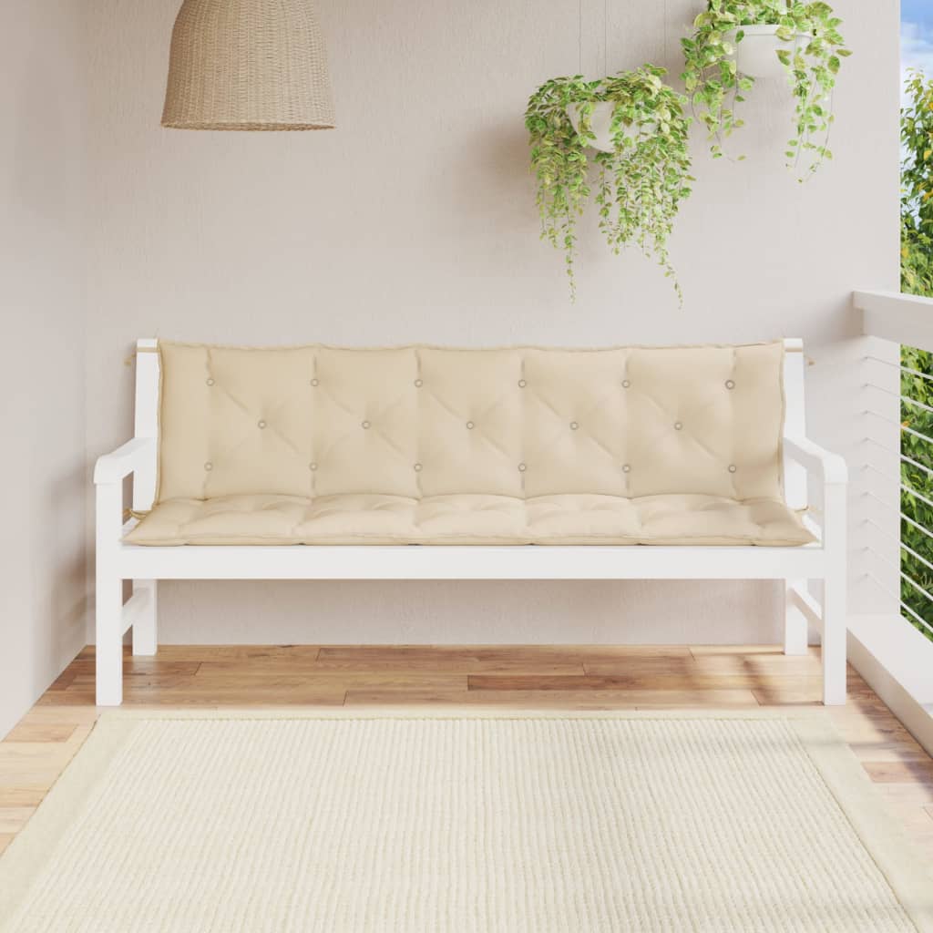 Garden Bench Cushions 2pcs Beige 180x50x7cm Oxford Fabric