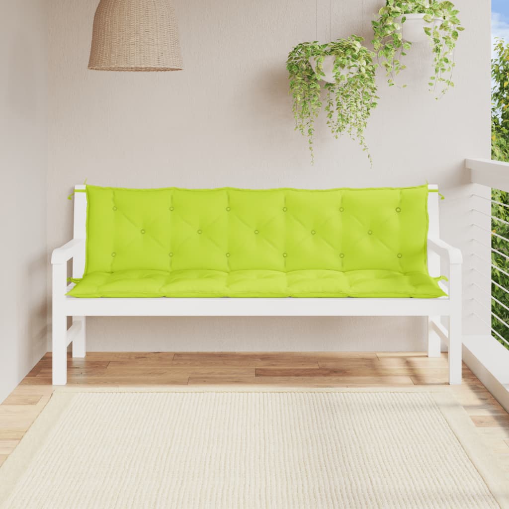 Garden Bench Cushions 2pcs Bright Green 180x50x7cm Oxford Fabric