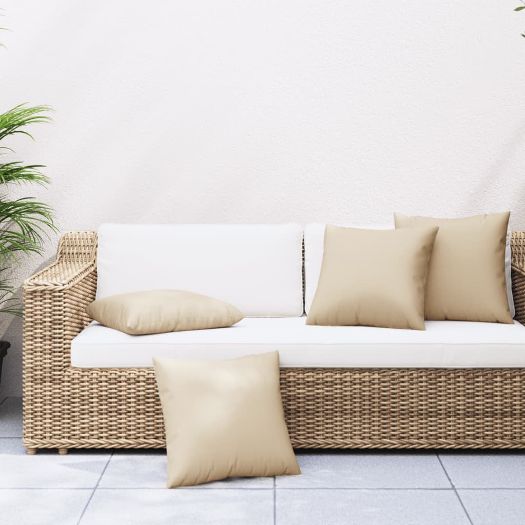 Sofa Cushions 4 pcs Beige 60x60 cm Fabric