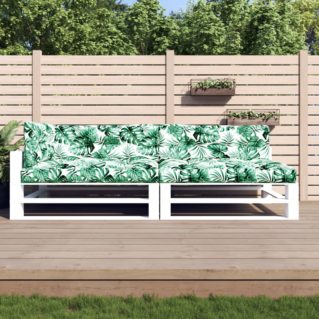 Pallet Cushions 5 pcs Leaf Pattern Fabric
