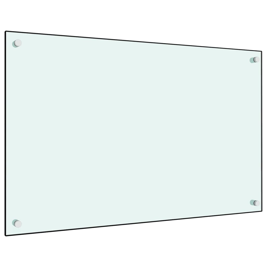 Kitchen Backsplash White 80 x 50 cm Tempered Glass