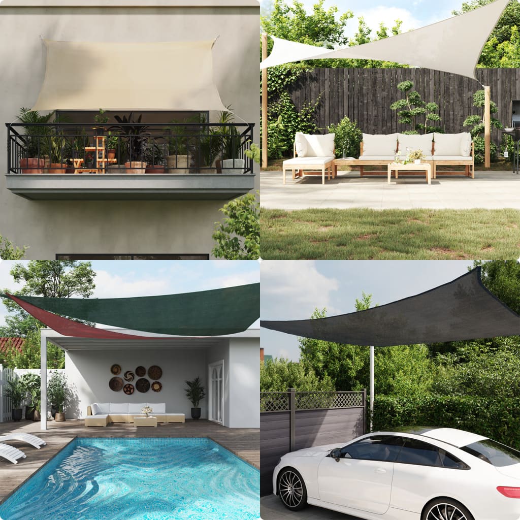 Sunshade Sail 160 g/m² Cream 5x8 m HDPE
