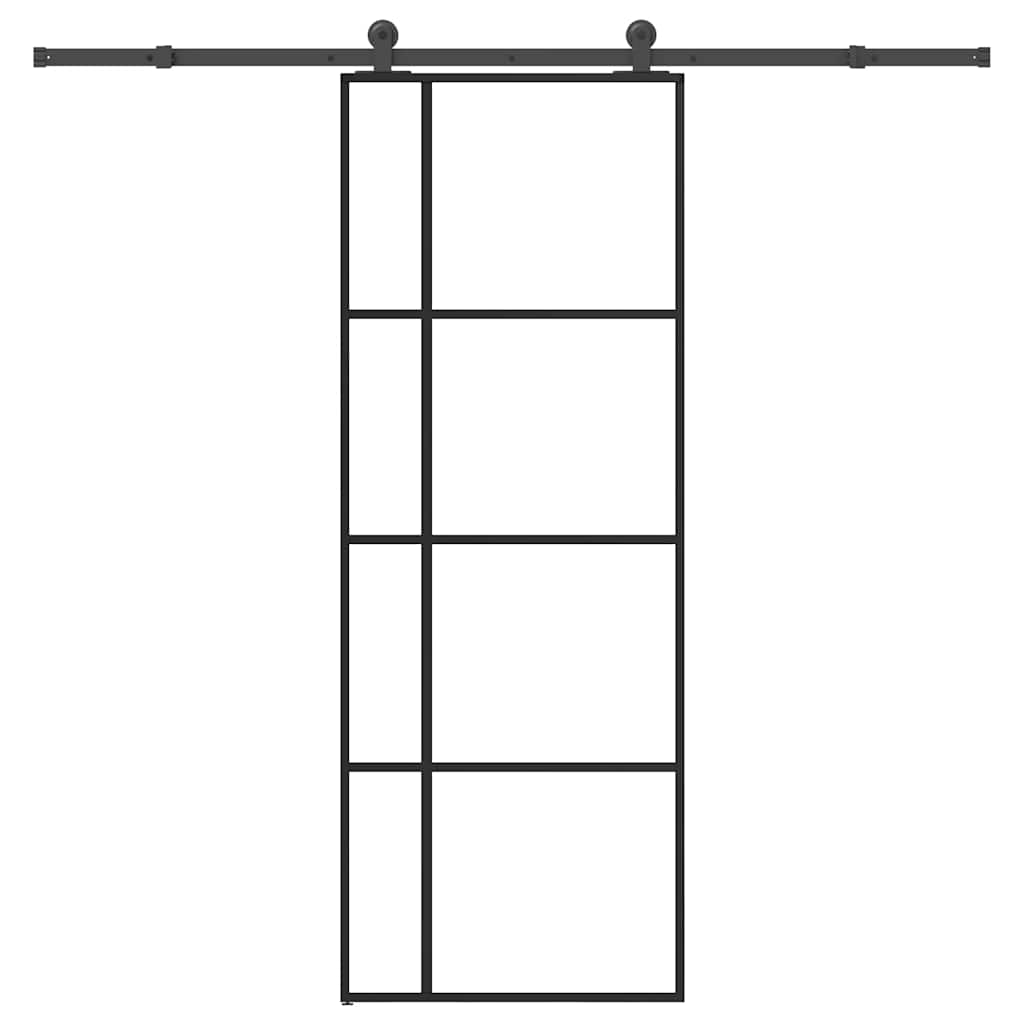 Sliding Door with Hardware Set 76x205 cm ESG Glass&Aluminium