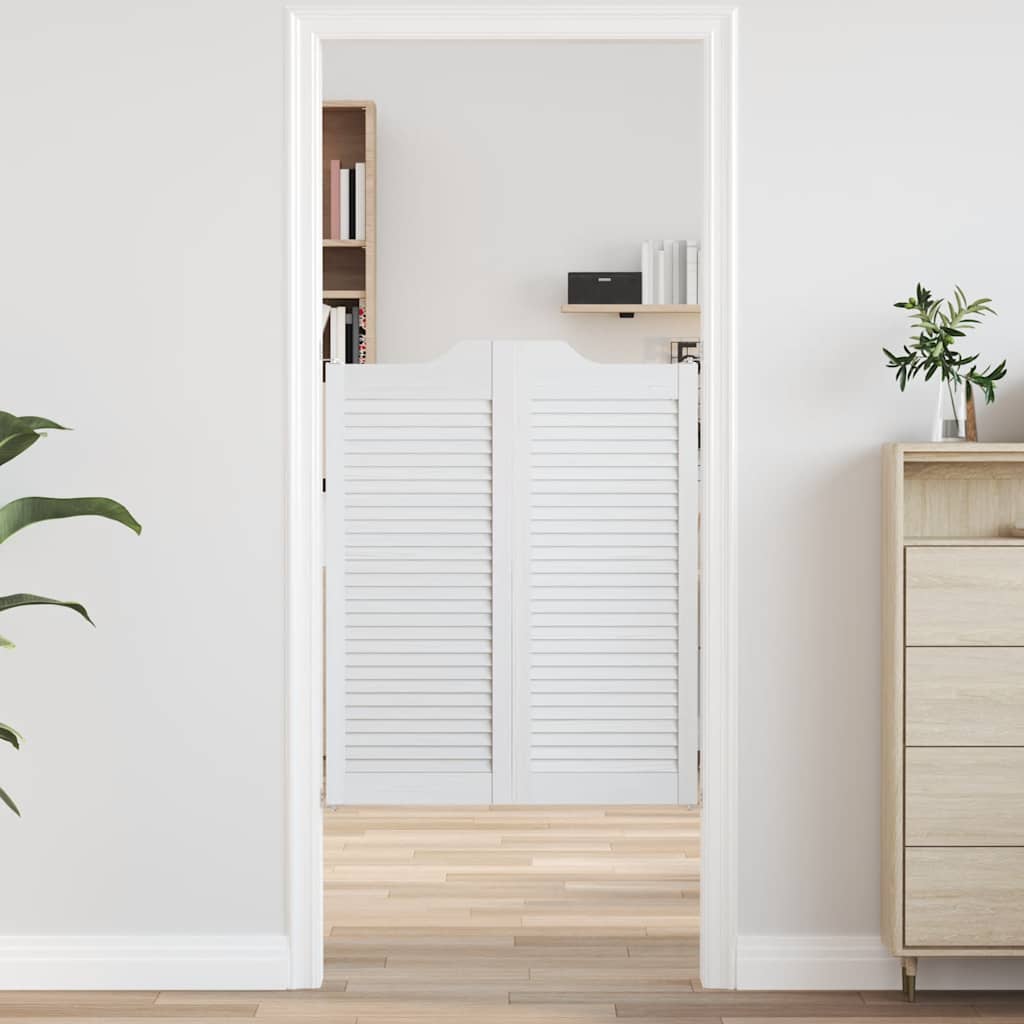Swing Doors Louvred Design 1-Pair White 100x80 cm